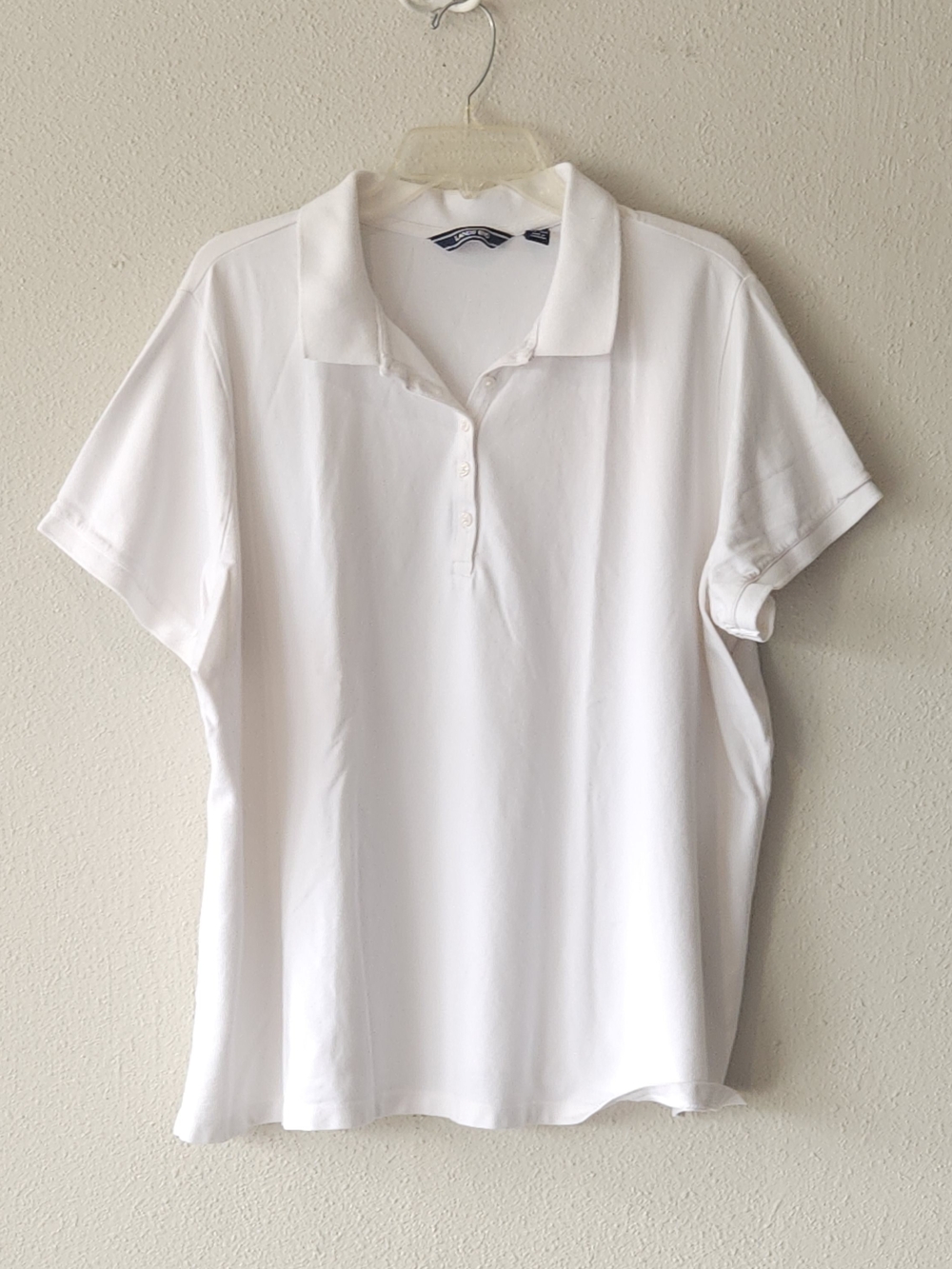 Lands' End White Short-Sleeve Polo Shirt PLUS SIZE 2X